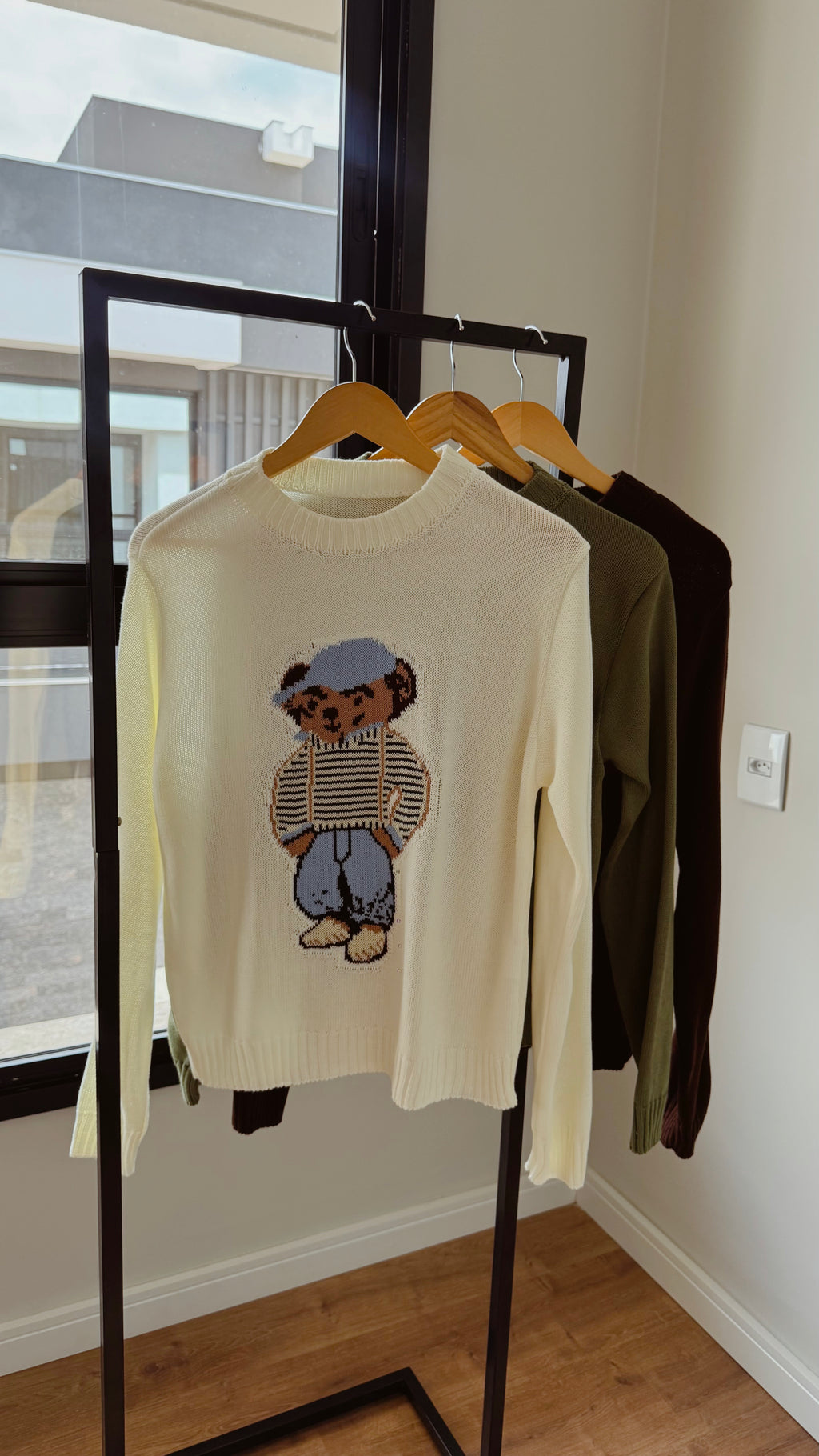 🧸 Tricô Teddy Preppy – Inspiração Ralph Lauren