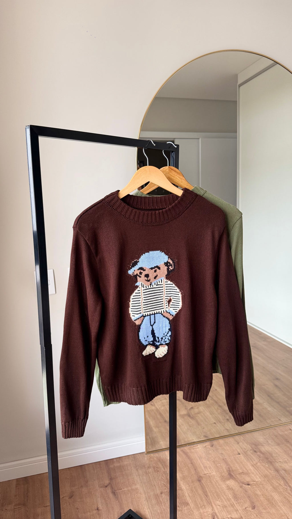🧸 Tricô Teddy Preppy – Inspiração Ralph Lauren