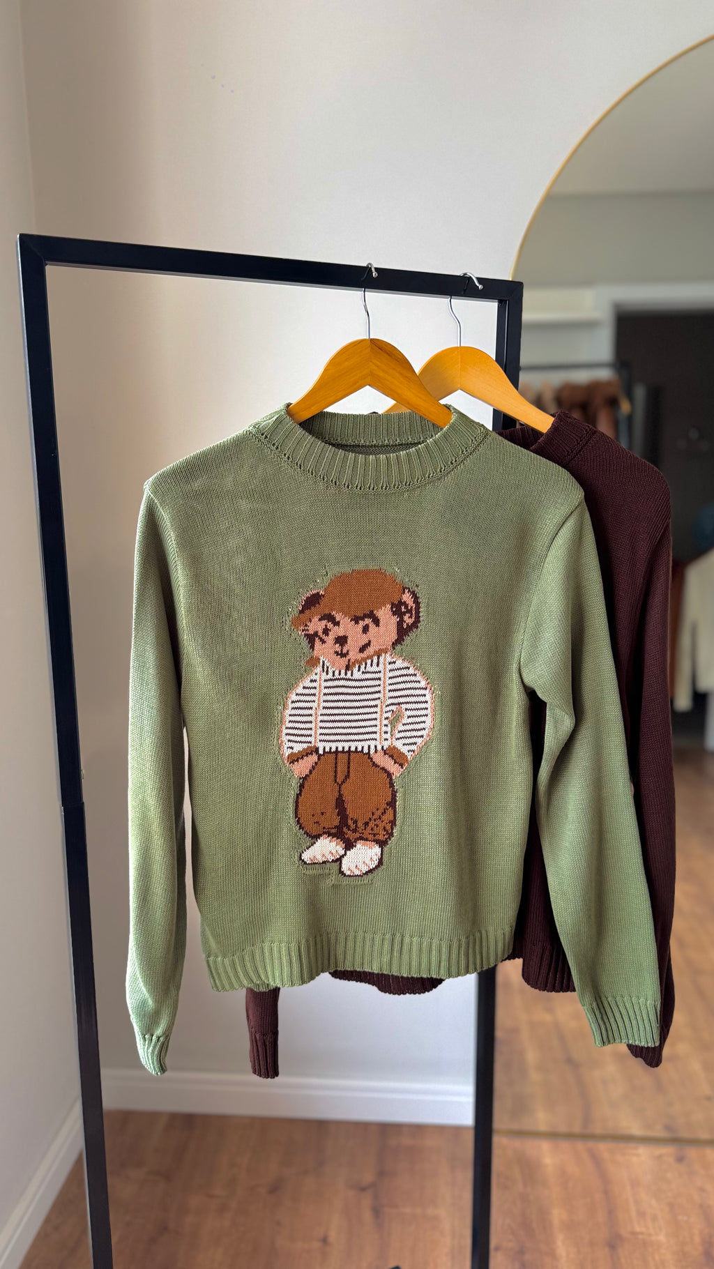 🧸 Tricô Teddy Preppy – Inspiração Ralph Lauren