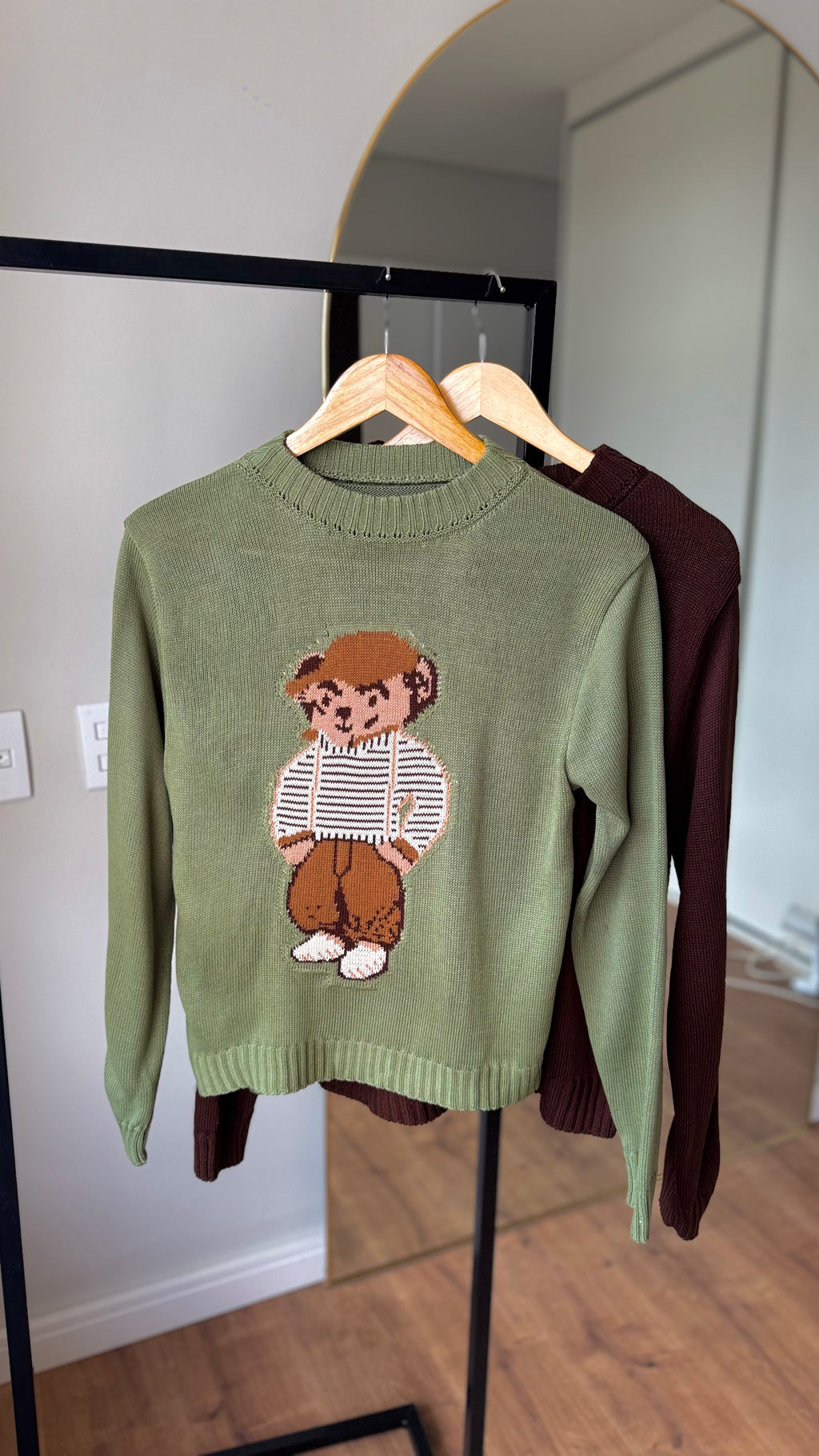 🧸 Tricô Teddy Preppy – Inspiração Ralph Lauren