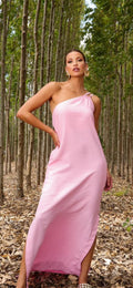 Vestido de Linho Ombro Único